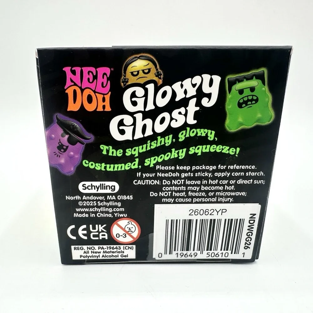 New Sealed NeeDoh Glowy Ghost Orange Halloween Glow In The Dark Schylling